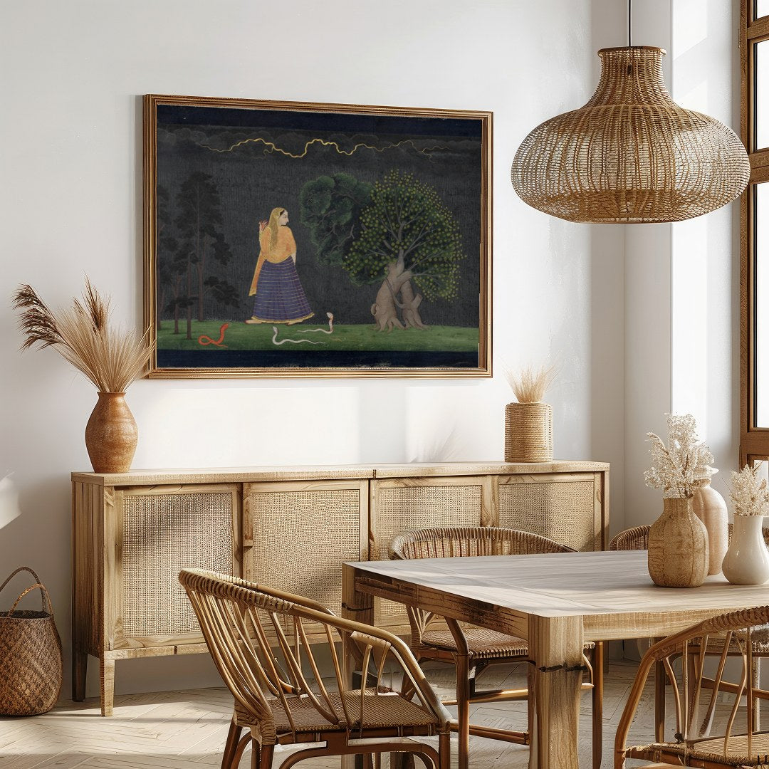 This intriguing piece captures a mystical scene where nature meets the supernatural. The artwork for Dining