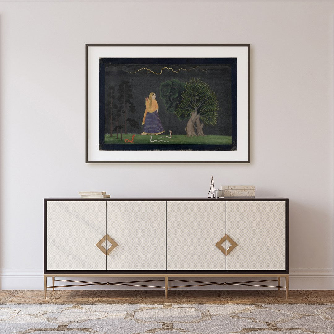 This intriguing piece captures a mystical scene where nature meets the supernatural. The artwork for Foyer