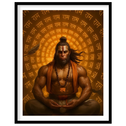 Dive into serenity with this captivating artwork depicting the divine warrior seated in deep for kitchen