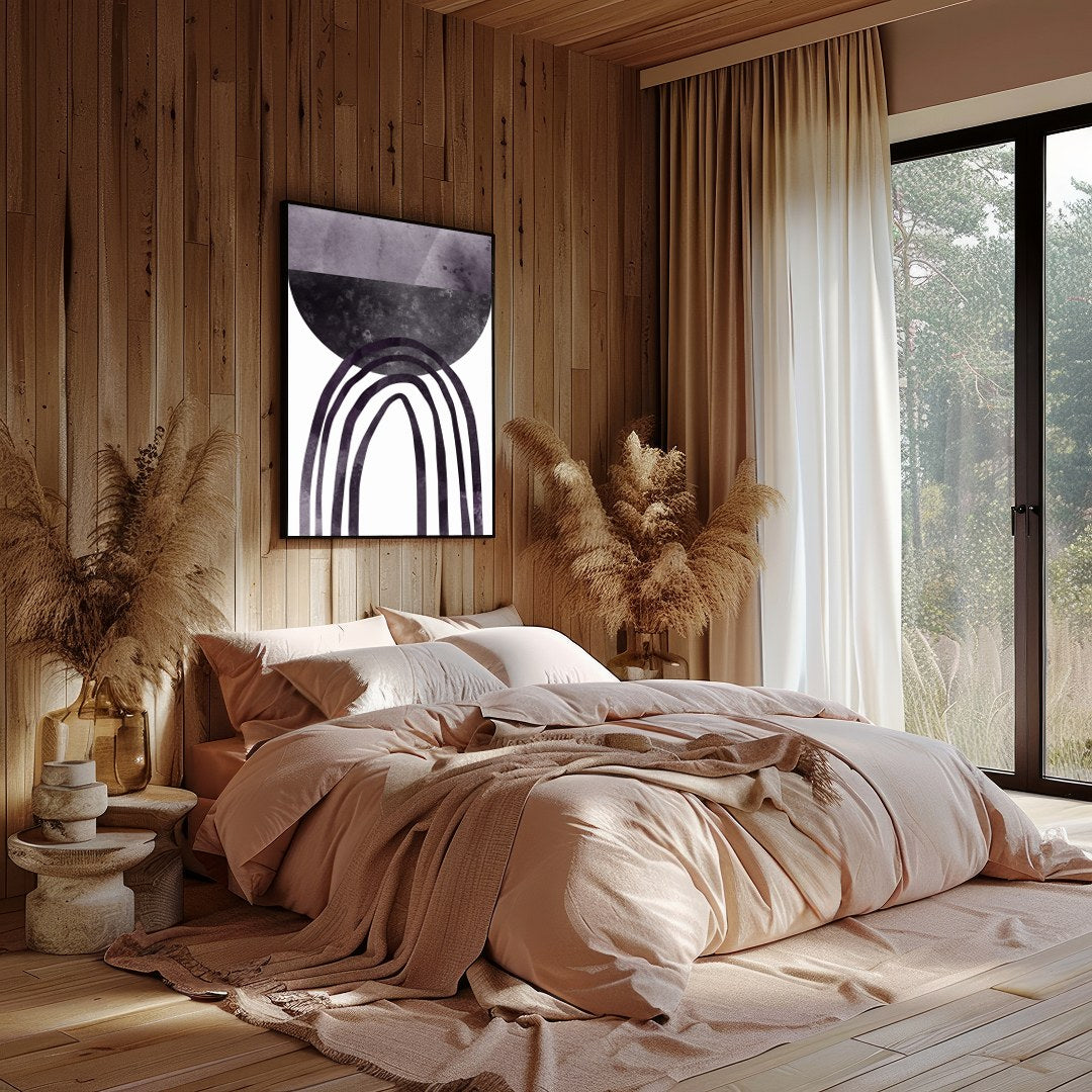 Dive into the depths of abstract sophistication with this mesmerizing artwork featuring bold, for Bedroom