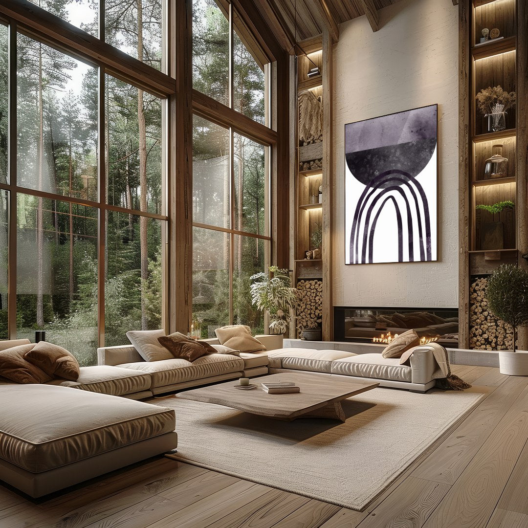 Dive into the depths of abstract sophistication with this mesmerizing artwork featuring bold, for Living Room