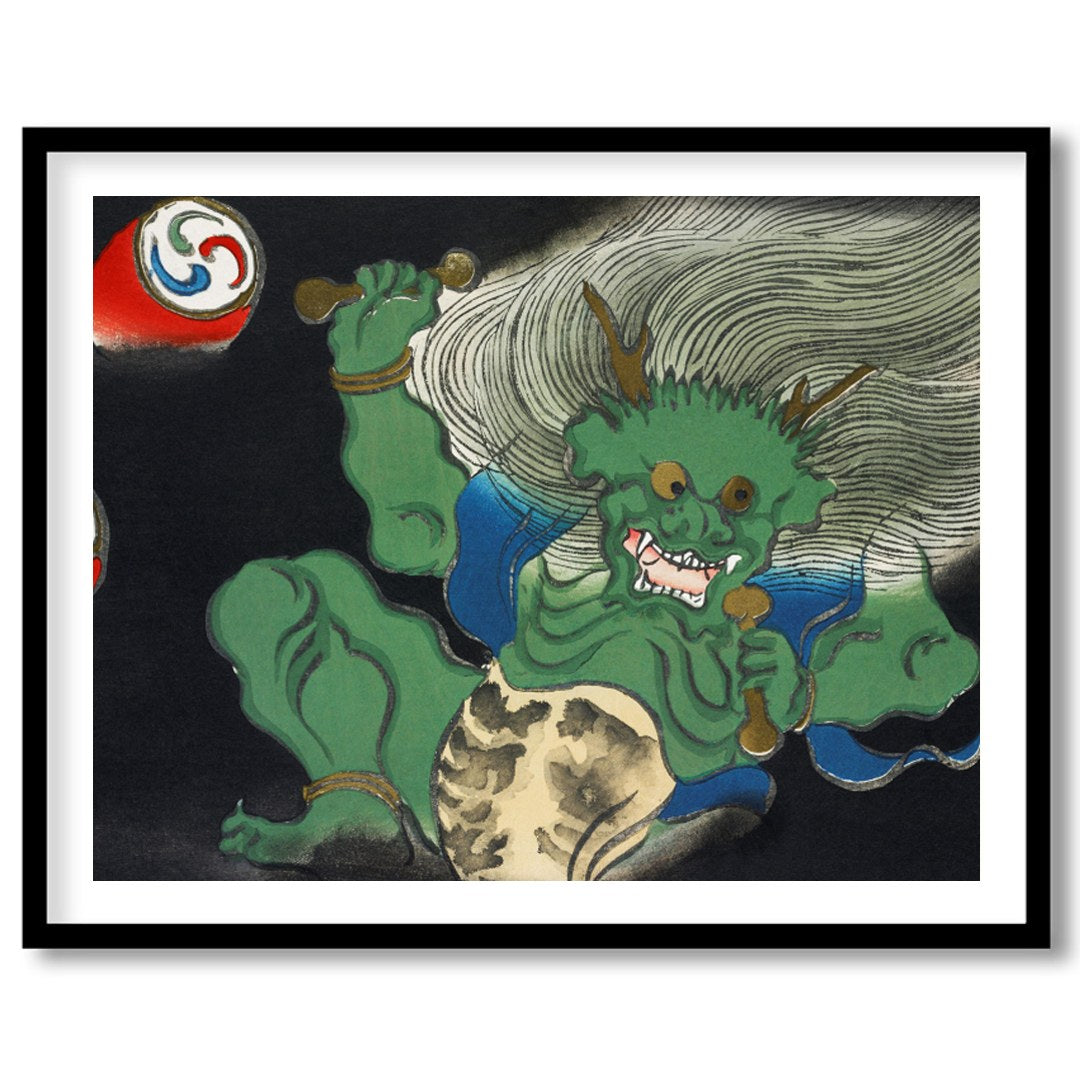 This striking artwork captures a dynamic mythical creature in motion, blending traditional style for gallery