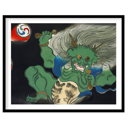 This striking artwork captures a dynamic mythical creature in motion, blending traditional style for gallery
