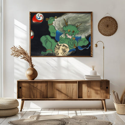 This striking artwork captures a dynamic mythical creature in motion, blending traditional style for Sitting Area