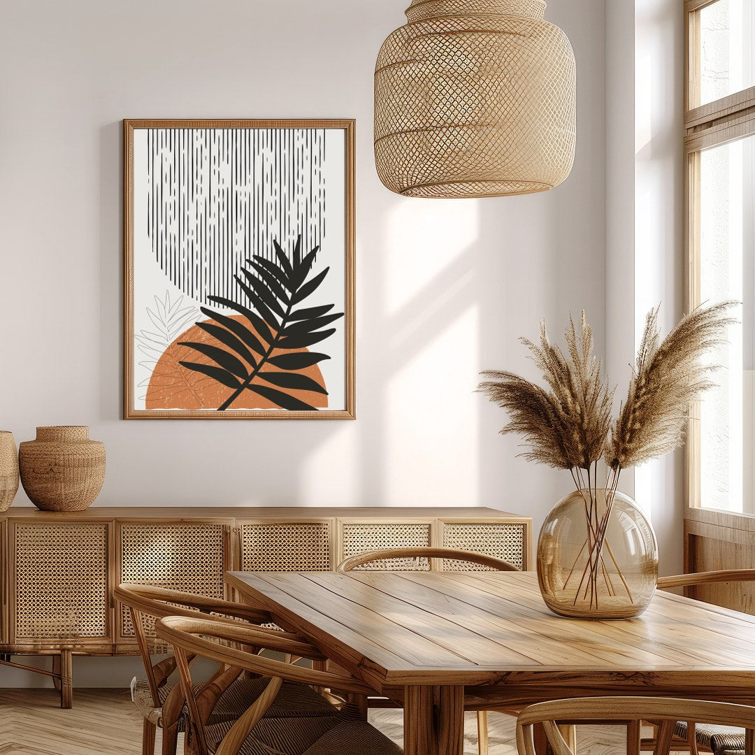 Immerse yourself in the harmonious balance of nature and geometric form with this striking abstract for Extra Kitchen