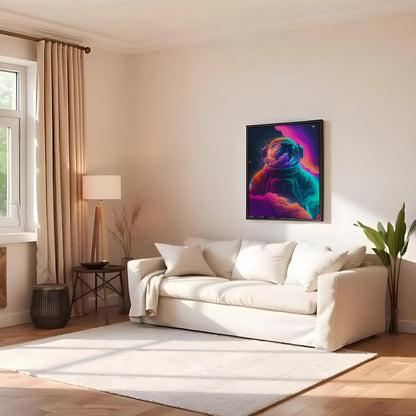 Elevate your space with this stunning art piece featuring a cosmic astronaut surrounded by for Family Room