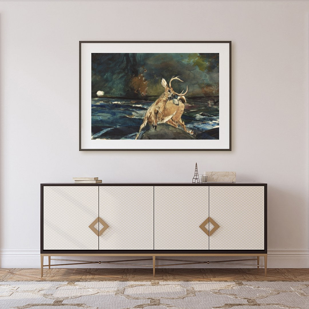 Immerse yourself in the captivating essence of nature with this evocative watercolor painting. for Foyer