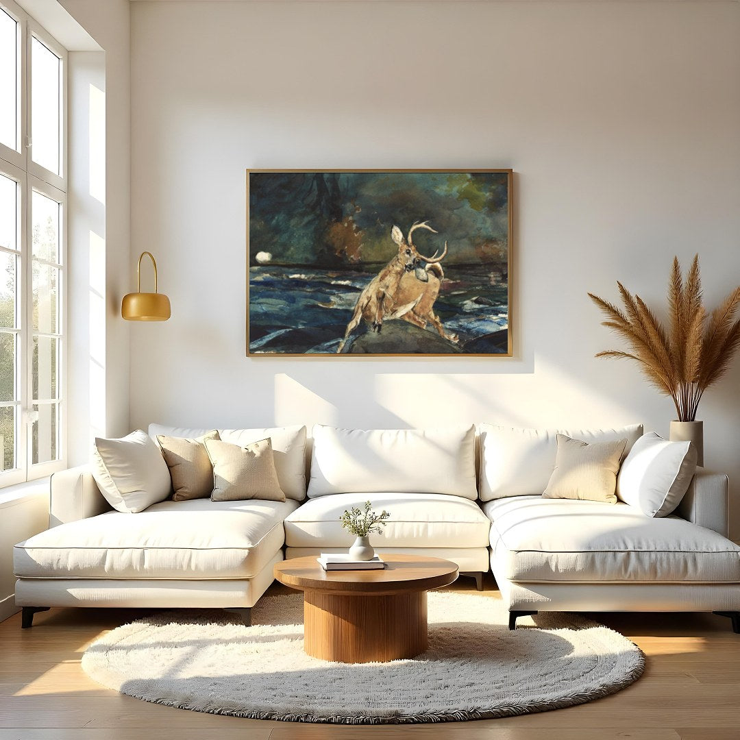 Immerse yourself in the captivating essence of nature with this evocative watercolor painting. for Living Room