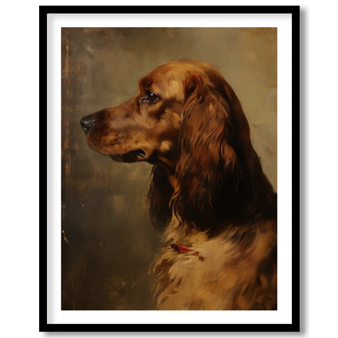 This exquisite portrait captures the noble essence of a setter, rendered in delicate brushstrokes. for abode