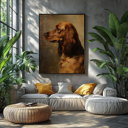 This exquisite portrait captures the noble essence of a setter, rendered in delicate brushstrokes. for Balcony