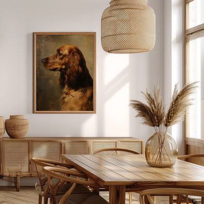 This exquisite portrait captures the noble essence of a setter, rendered in delicate brushstrokes. for Extra Kitchen