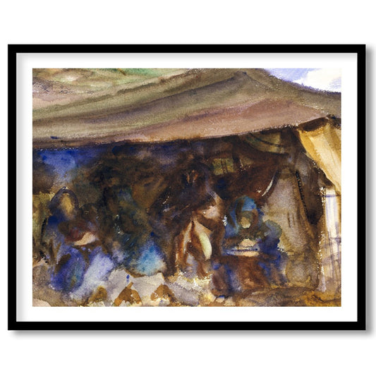 Immerse yourself in the rustic serenity of 'Nomadic Tranquility,' a captivating watercolor that for abode