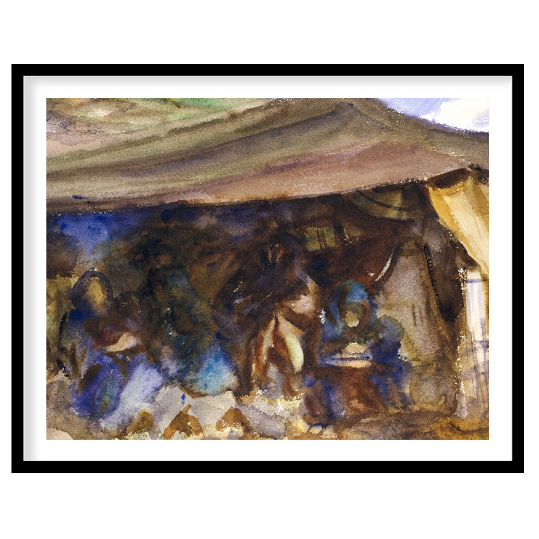 Immerse yourself in the rustic serenity of 'Nomadic Tranquility,' a captivating watercolor that for abode