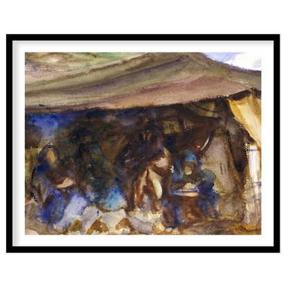 Immerse yourself in the rustic serenity of 'Nomadic Tranquility,' a captivating watercolor that for abode