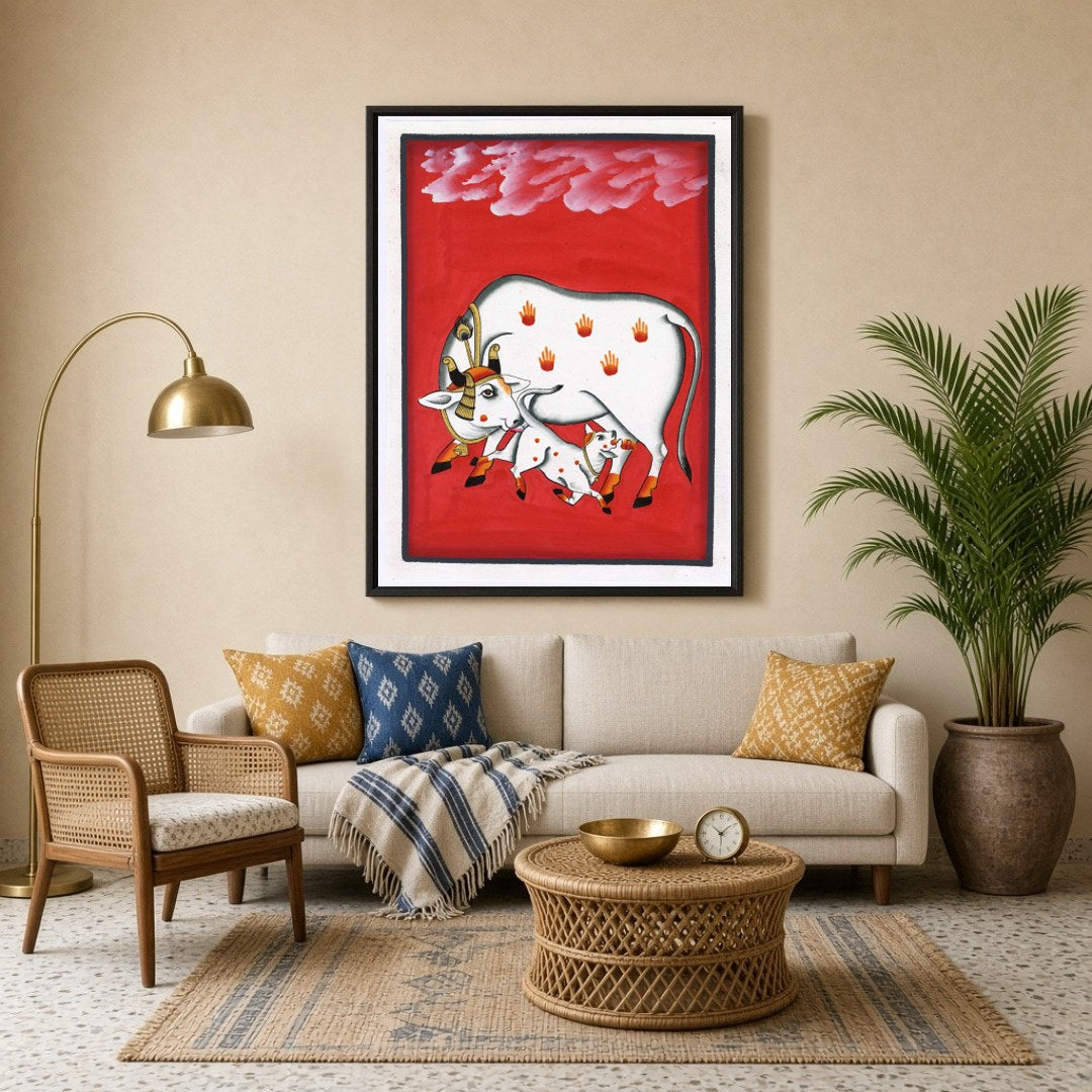 Immerse your space in the rich cultural artistry of Pichwai with this exquisite depiction of for Living Room