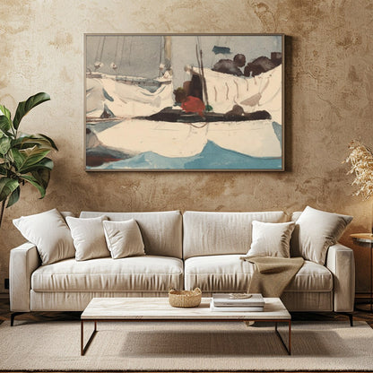 Capture the tranquil beauty of the sea with this exquisite sailing vessel artwork. The vivid blues for Family Room