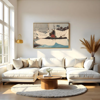 Capture the tranquil beauty of the sea with this exquisite sailing vessel artwork. The vivid blues for Living Room