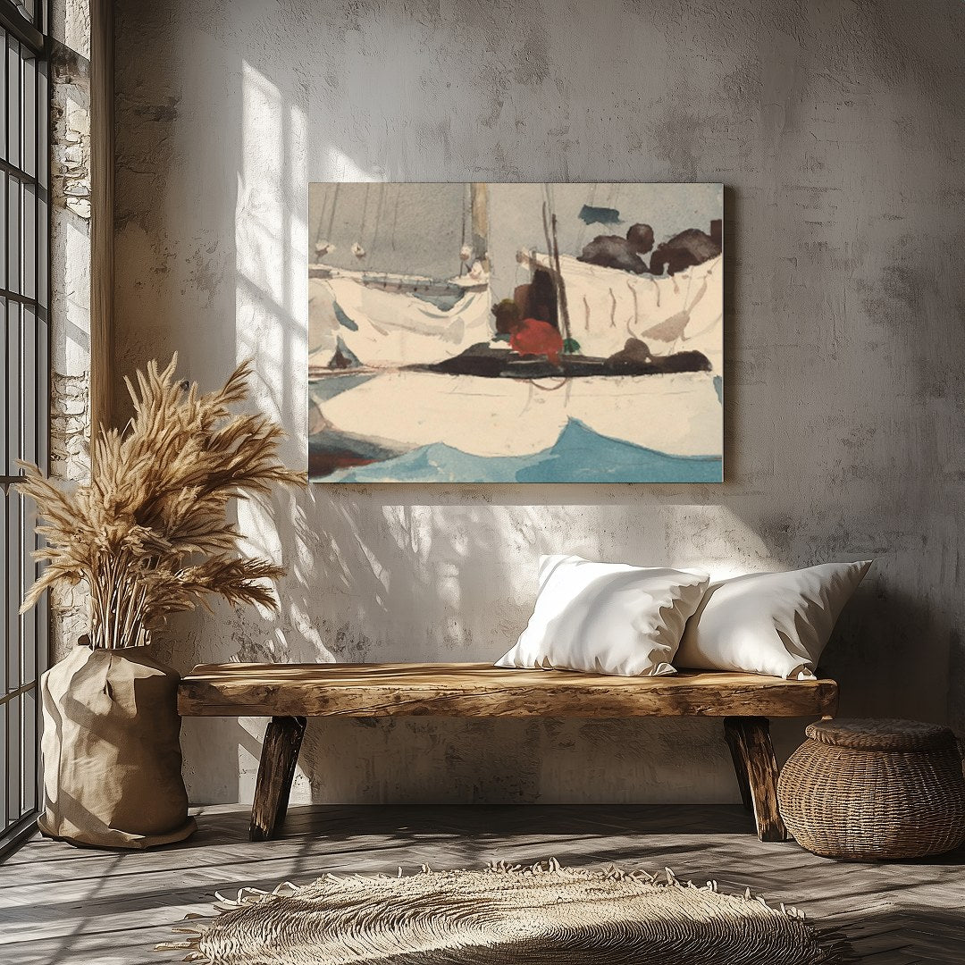 Capture the tranquil beauty of the sea with this exquisite sailing vessel artwork. The vivid blues for Veranda