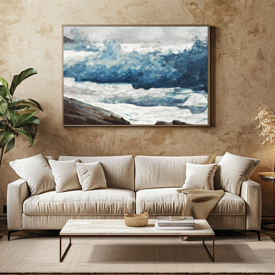 Experience the captivating energy of the ocean with this dynamic portrayal of crashing waves. for Family Room