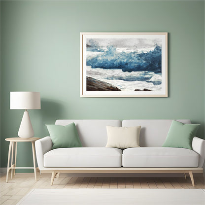 Experience the captivating energy of the ocean with this dynamic portrayal of crashing waves. for Hall