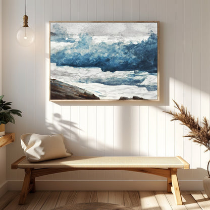 Experience the captivating energy of the ocean with this dynamic portrayal of crashing waves. for Hallway