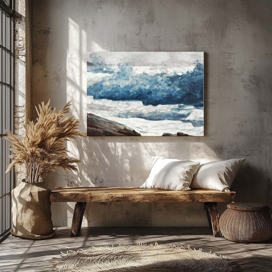 Experience the captivating energy of the ocean with this dynamic portrayal of crashing waves. for Veranda