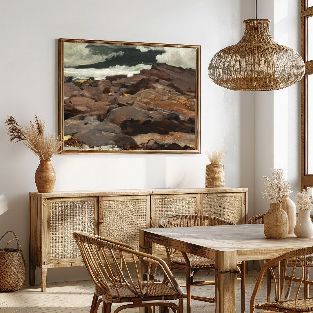 Capture the raw power and beauty of the sea with this fine art piece, showcasing tumultuous waves for Dining