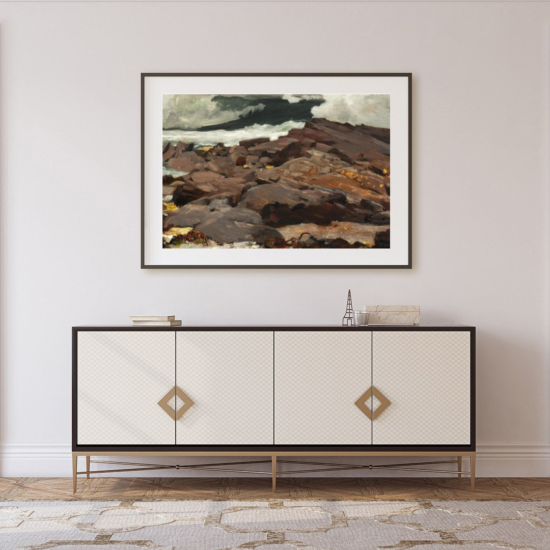 Capture the raw power and beauty of the sea with this fine art piece, showcasing tumultuous waves for Foyer