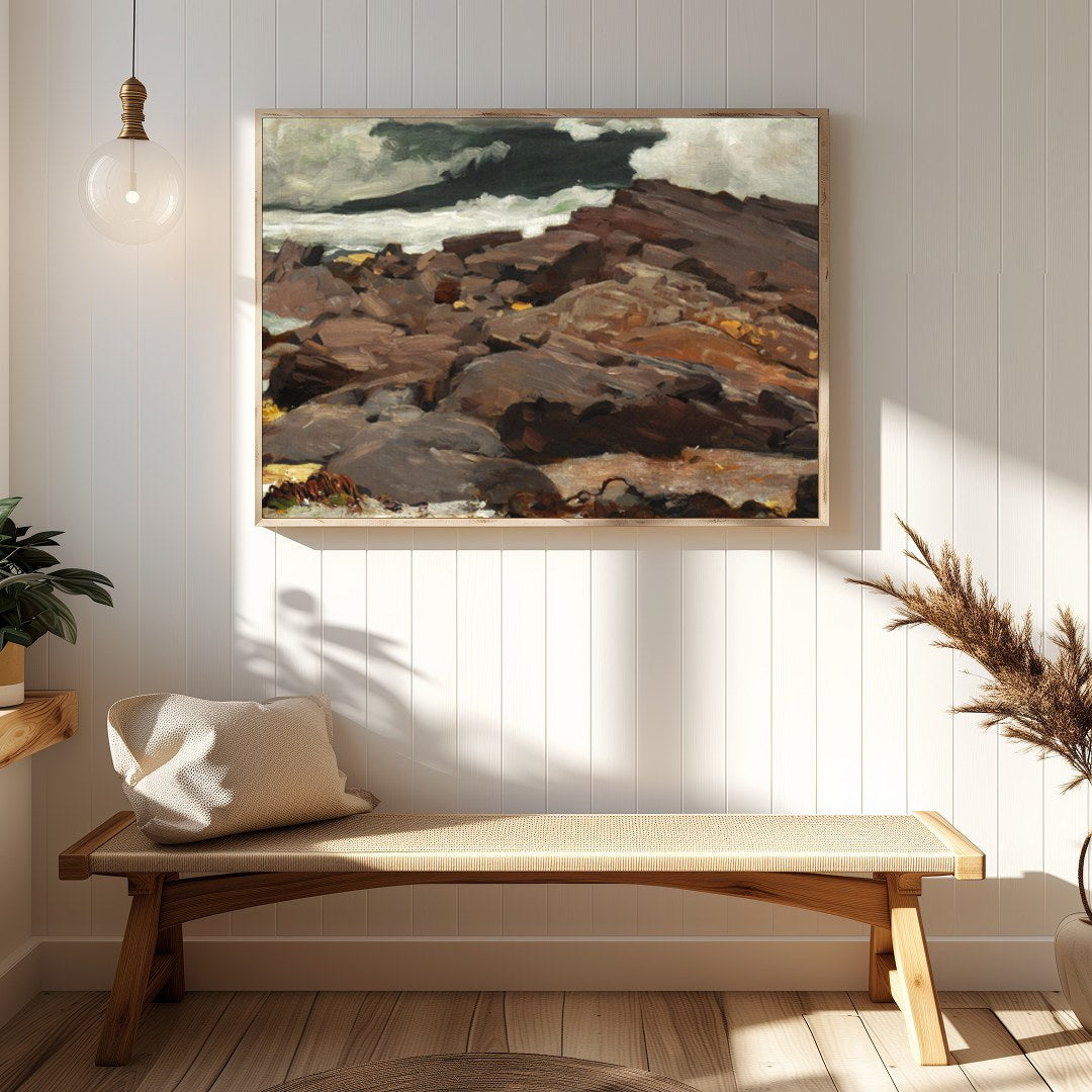 Capture the raw power and beauty of the sea with this fine art piece, showcasing tumultuous waves for Hallway