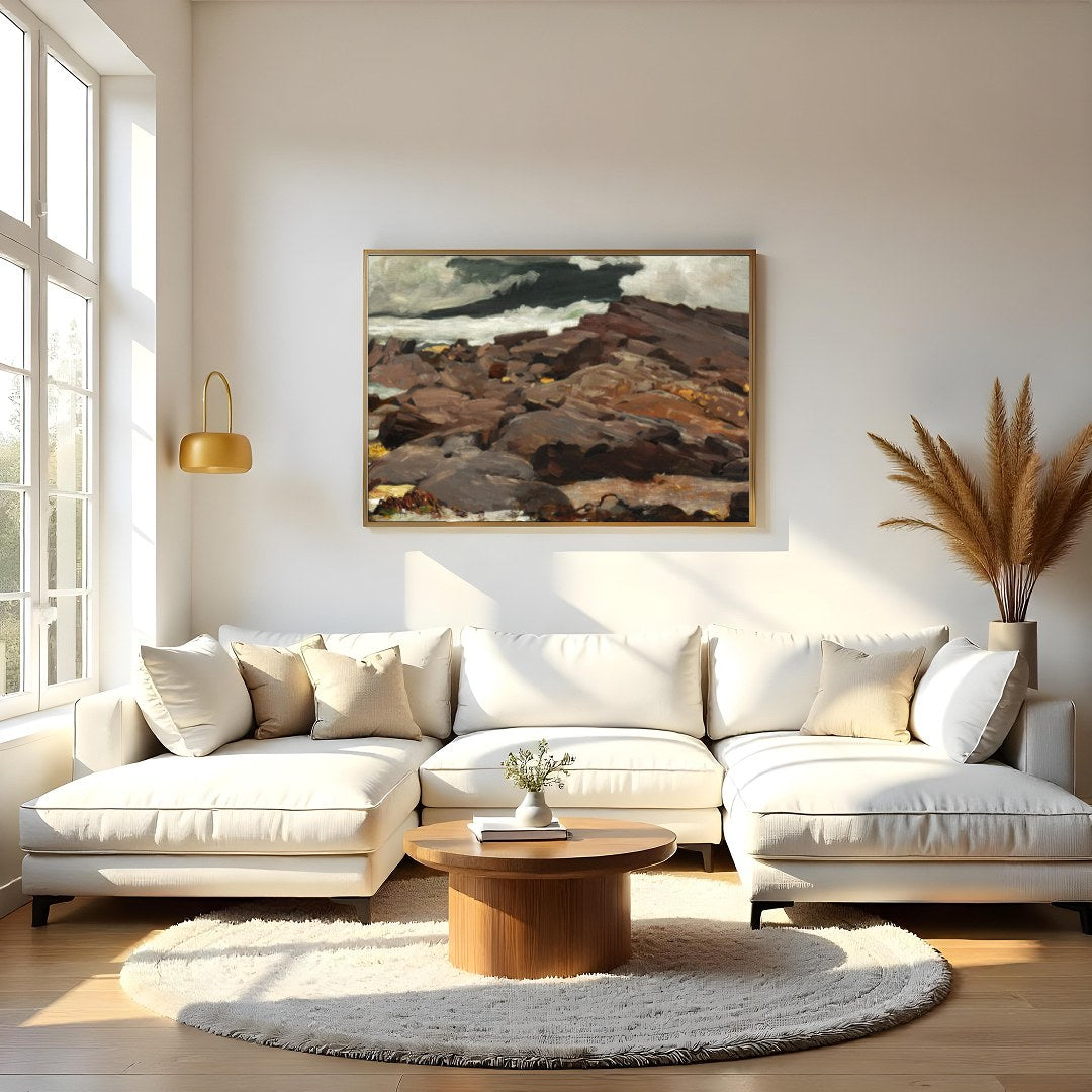 Capture the raw power and beauty of the sea with this fine art piece, showcasing tumultuous waves for Living Room