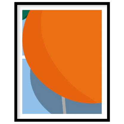 This bright and cheerful poster showcases a simple yet effective arrangement of oranges against a c… for lovely house