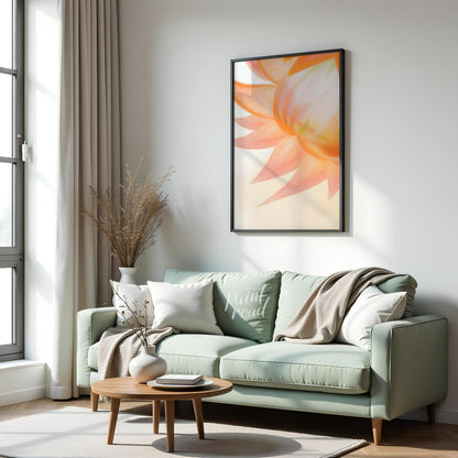 This captivating digital illustration features a close-up view of a flower, likely a dahlia or simi… for living room