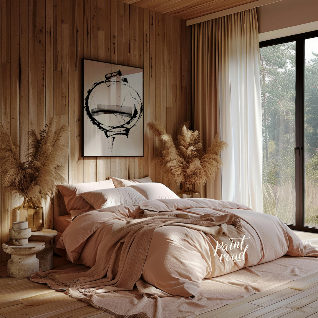 """Orbital Fragment"" presents a dynamic abstract composition featuring a bold circular form inters… for bedroom