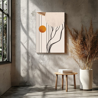 Discover the serene beauty of cosmic balance with this captivating artwork. Featuring bold circles for Entrance