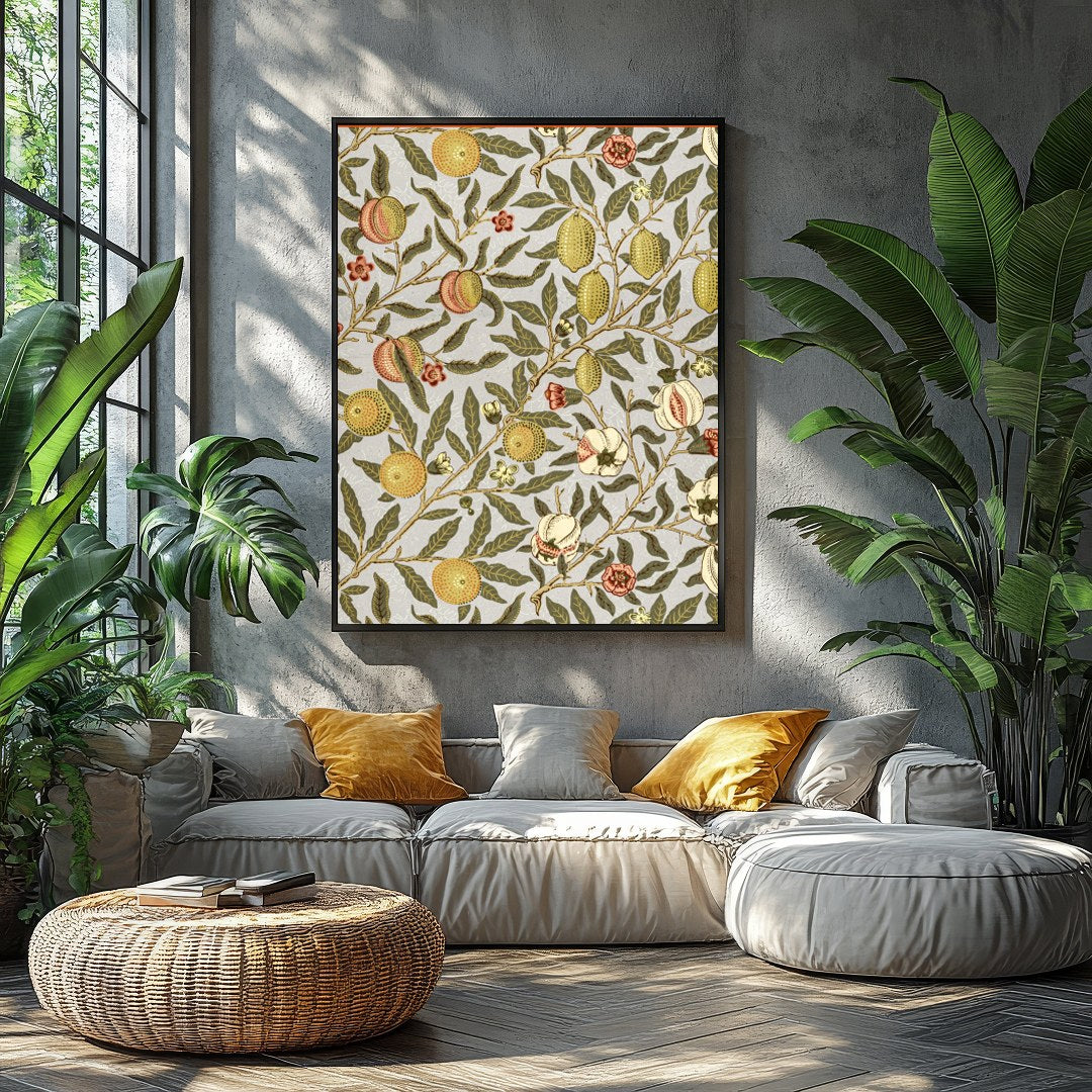 Elevate your space with this exquisite botanical print by William Morris, showcasing a delicate for Balcony