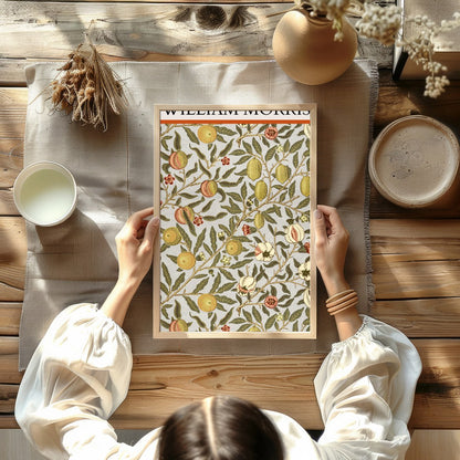 Elevate your space with this exquisite botanical print by William Morris, showcasing a delicate for Kitchen
