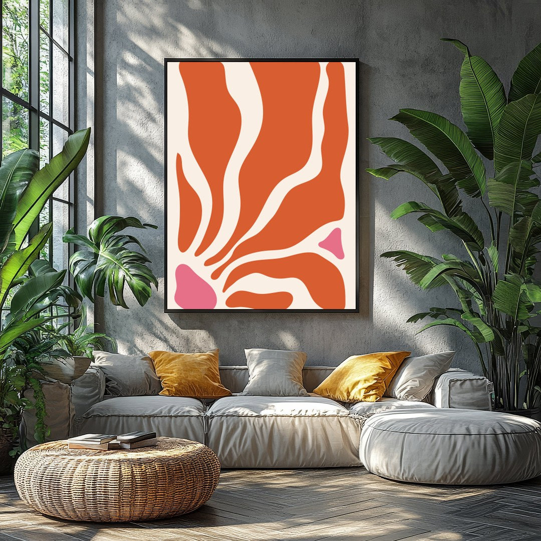 Embrace the essence of modern minimalism with this captivating abstract wall art. Its fluid shapes for Balcony