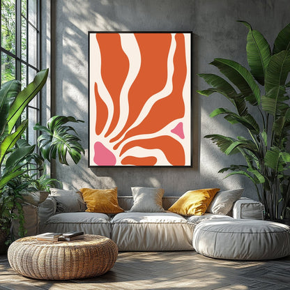 Embrace the essence of modern minimalism with this captivating abstract wall art. Its fluid shapes for Balcony