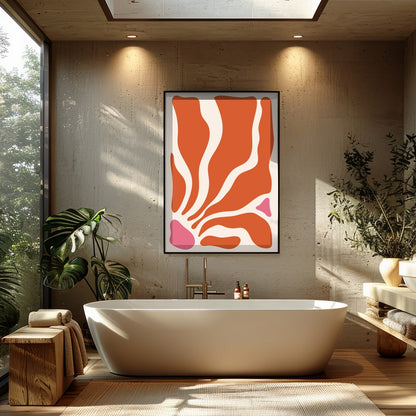 Embrace the essence of modern minimalism with this captivating abstract wall art. Its fluid shapes for Bathroom