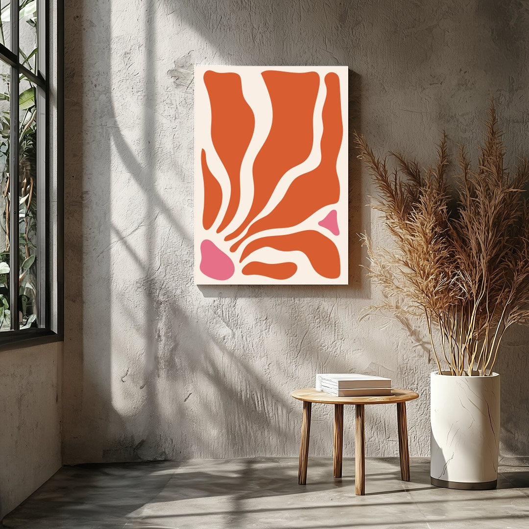 Embrace the essence of modern minimalism with this captivating abstract wall art. Its fluid shapes for Entrance