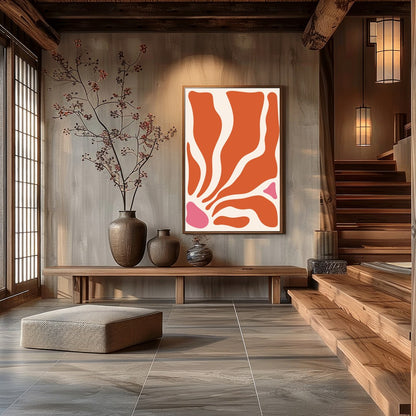 Embrace the essence of modern minimalism with this captivating abstract wall art. Its fluid shapes for Hall