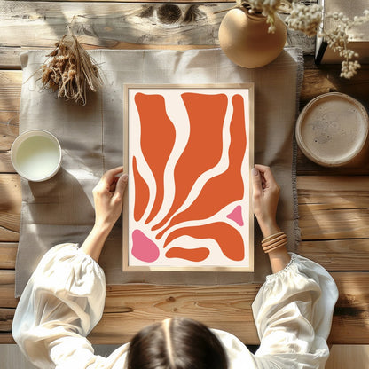 Embrace the essence of modern minimalism with this captivating abstract wall art. Its fluid shapes for Kitchen