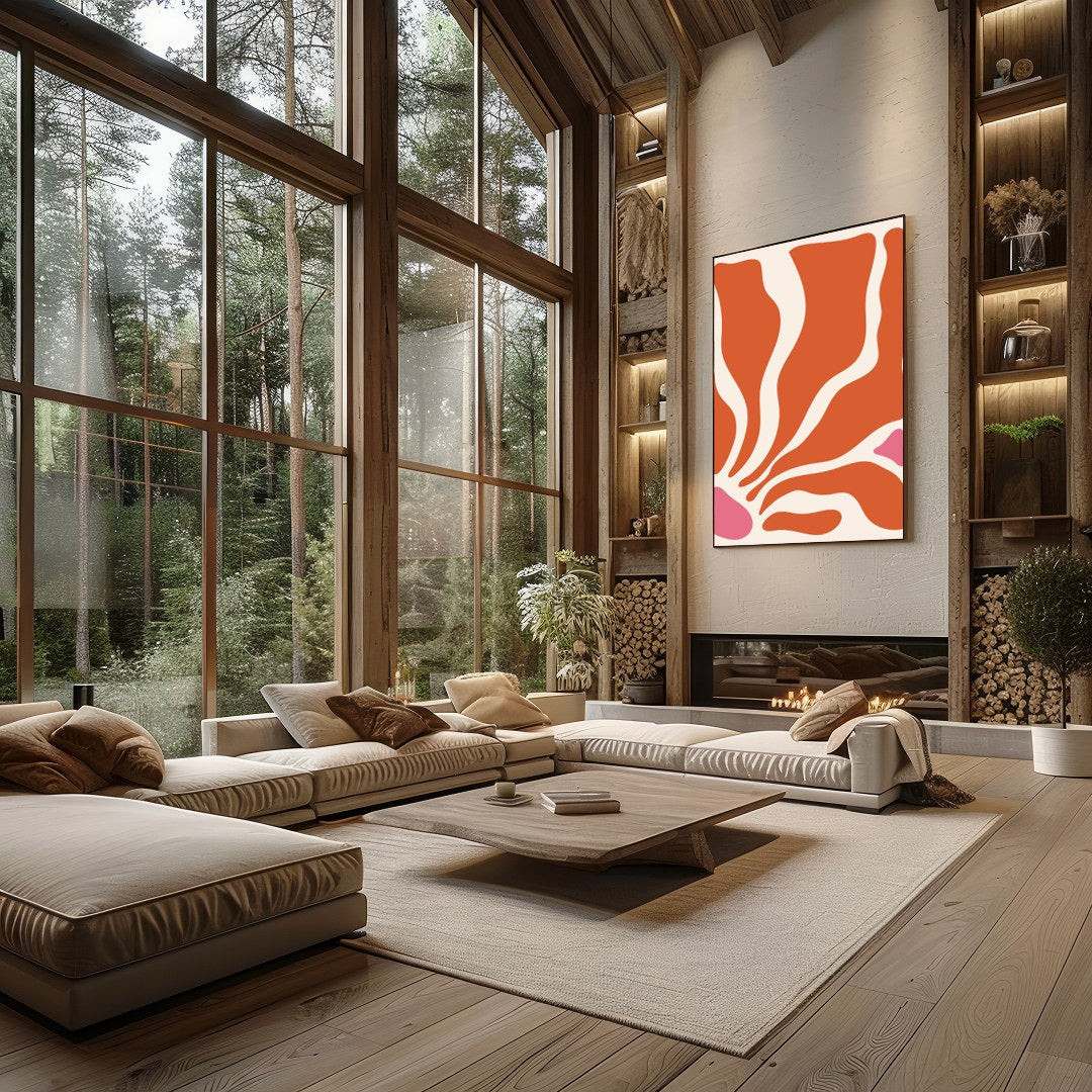 Embrace the essence of modern minimalism with this captivating abstract wall art. Its fluid shapes for Living Room