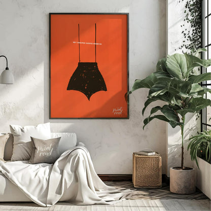 This striking vintage poster, likely from a mid-20th-century security campaign, features a minimali… for living room