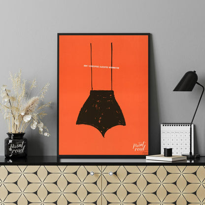 This striking vintage poster, likely from a mid-20th-century security campaign, features a minimali… for office