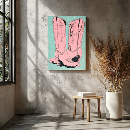 Add a touch of whimsical western flair to your living space with this charming artwork featuring for Entrance