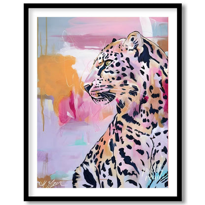 This artwork features a striking leopard portrait rendered in a blend of realism and abstract expre… for lovely house