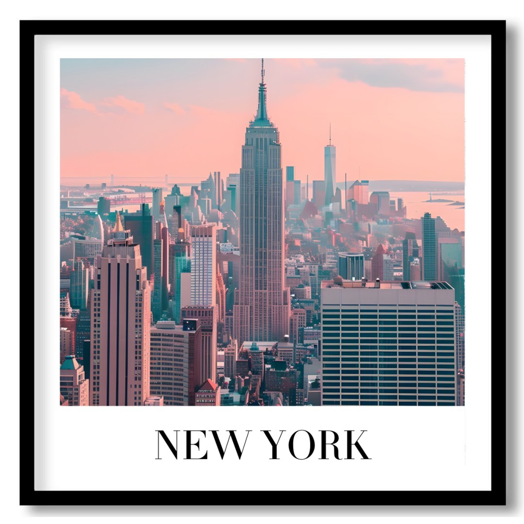 Capture the iconic skyline of New York City with this stunning pastel artwork. The delicate hues of for home