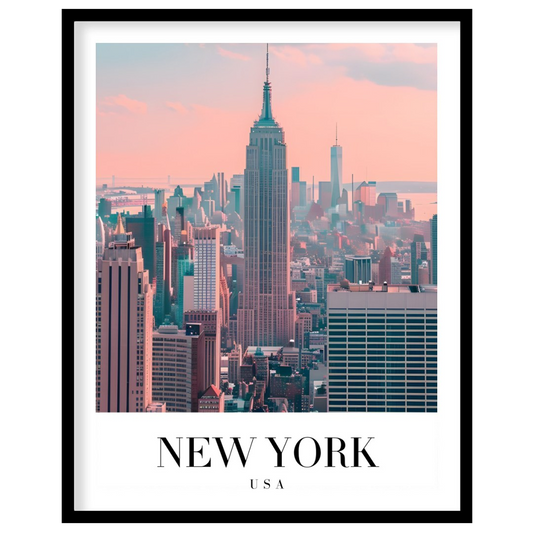 Capture the iconic skyline of New York City with this stunning pastel artwork. The delicate hues of for home