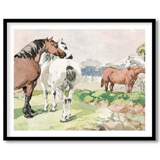Immerse yourself in the tranquility of pastoral life with this exquisite watercolor painting. for retreat
